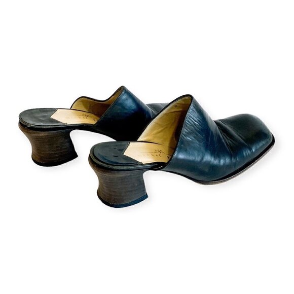 Rare Vintage Michel Perry black Leather Mule, size 38.5EU, Y2K - Picture 5 of 11